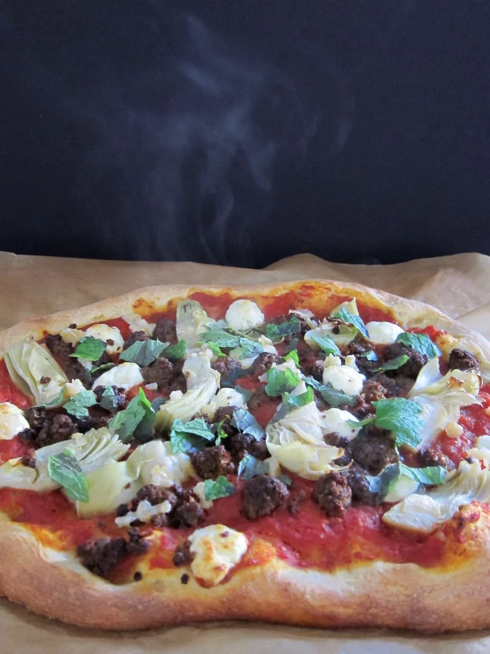 Merguez Pizza with the works