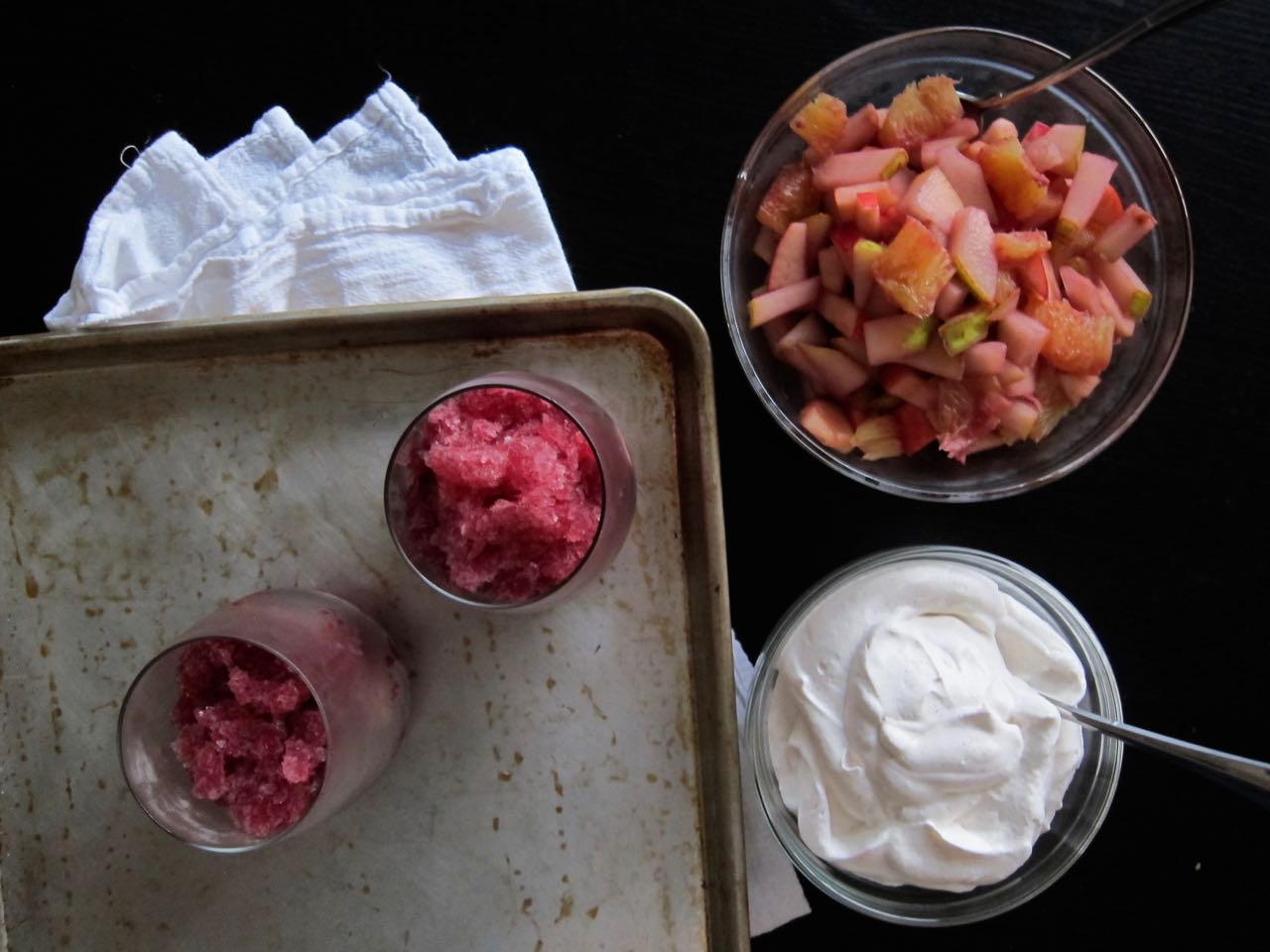Sangria Granita and Toppings