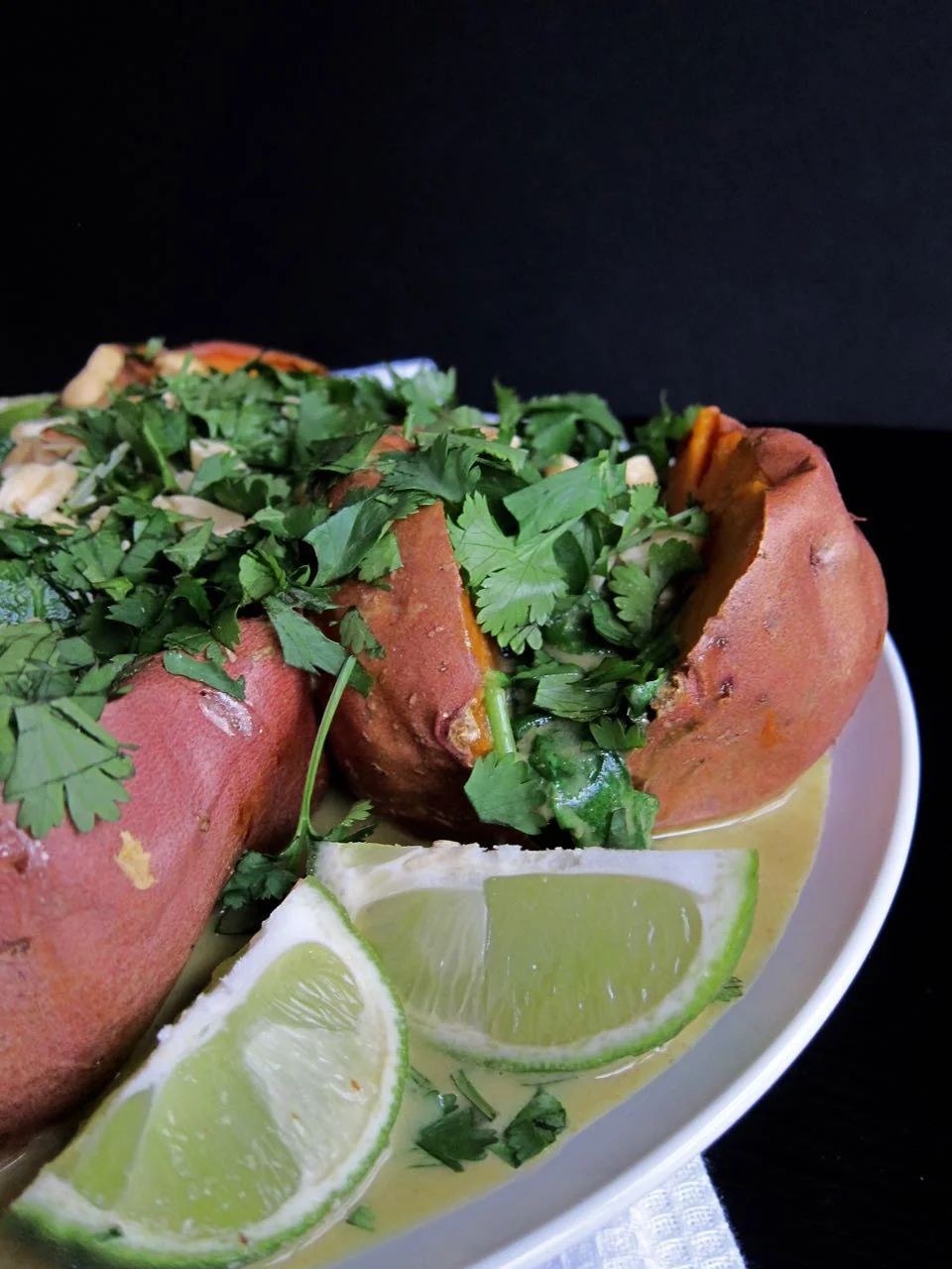 baked sweet potato with green curry