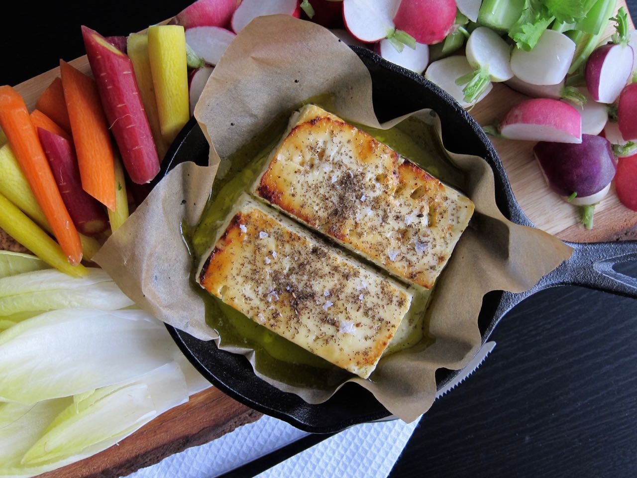 Roasted Feta with Crudites