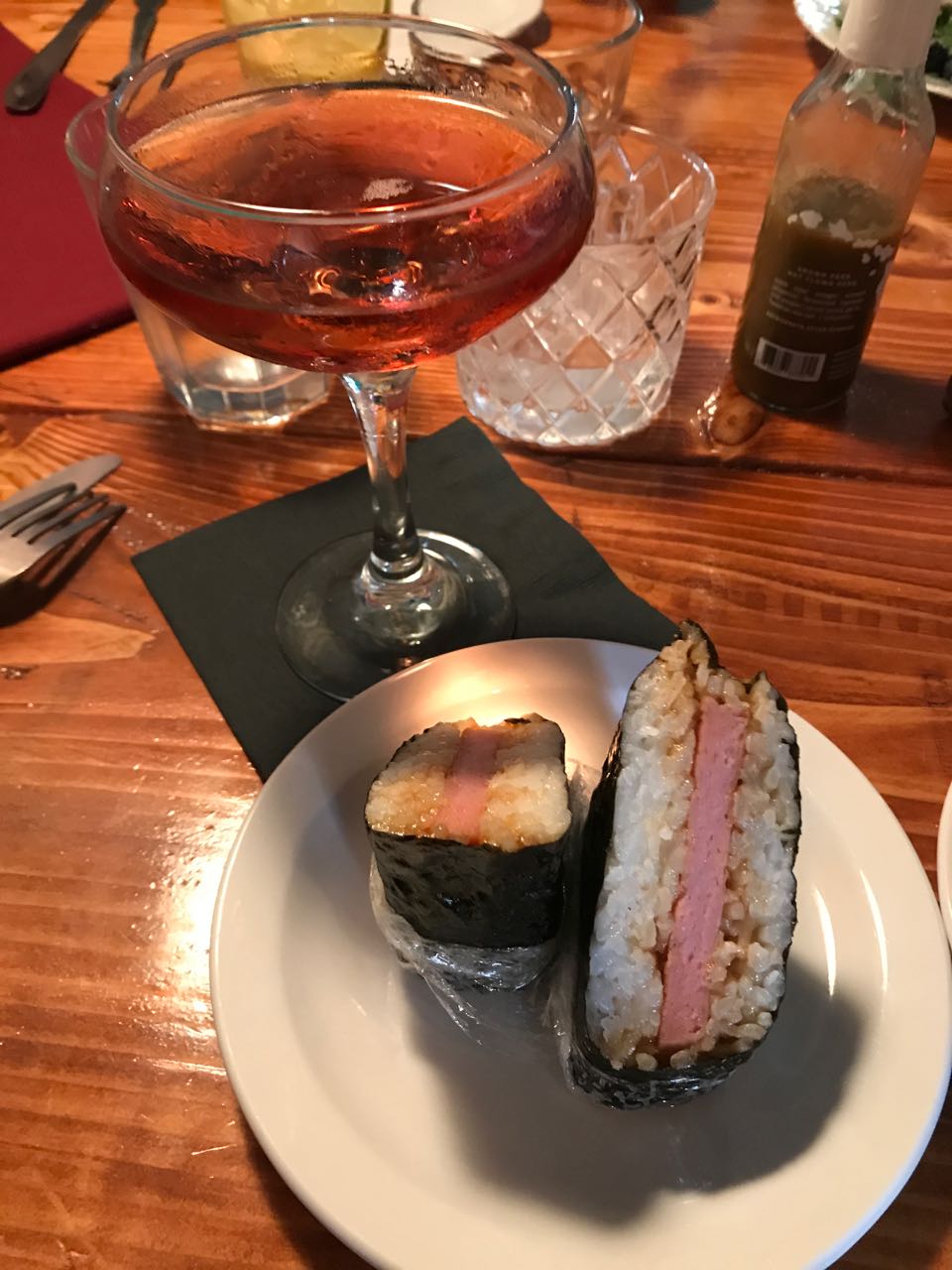 Musubi and champagne.jpg