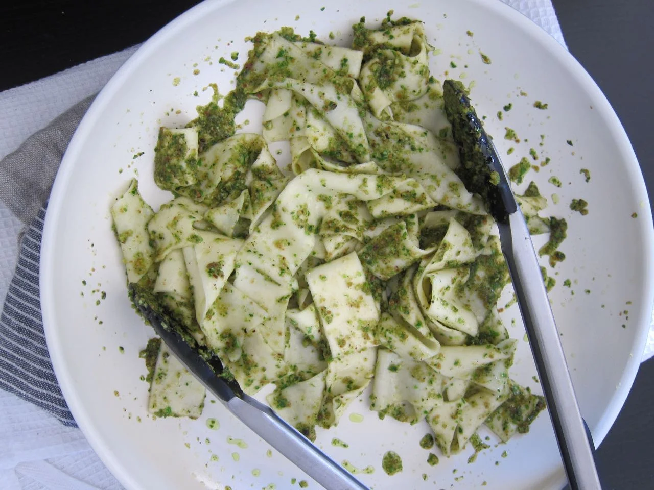 Pasta Tossed in Brussels Sprout Pesto