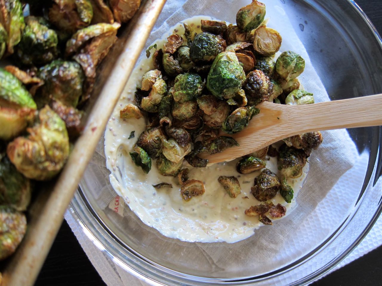 Fried Brussels Sprouts and Caesar Dressing