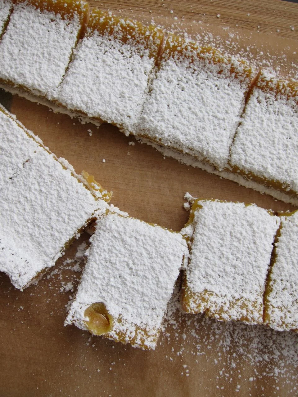 preserved lemon squares dusted in powdered sugar