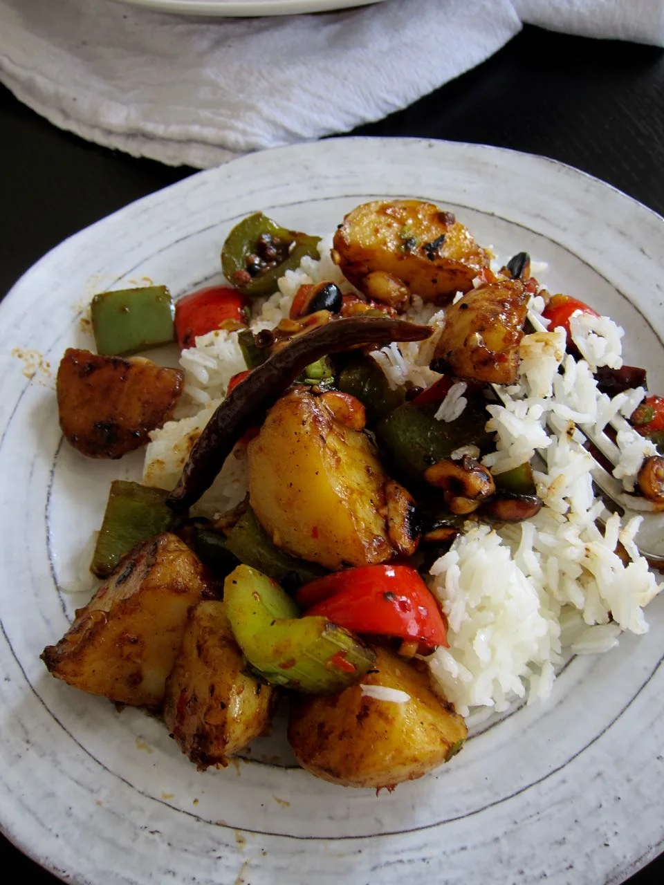 kung pao potatoes with rice
