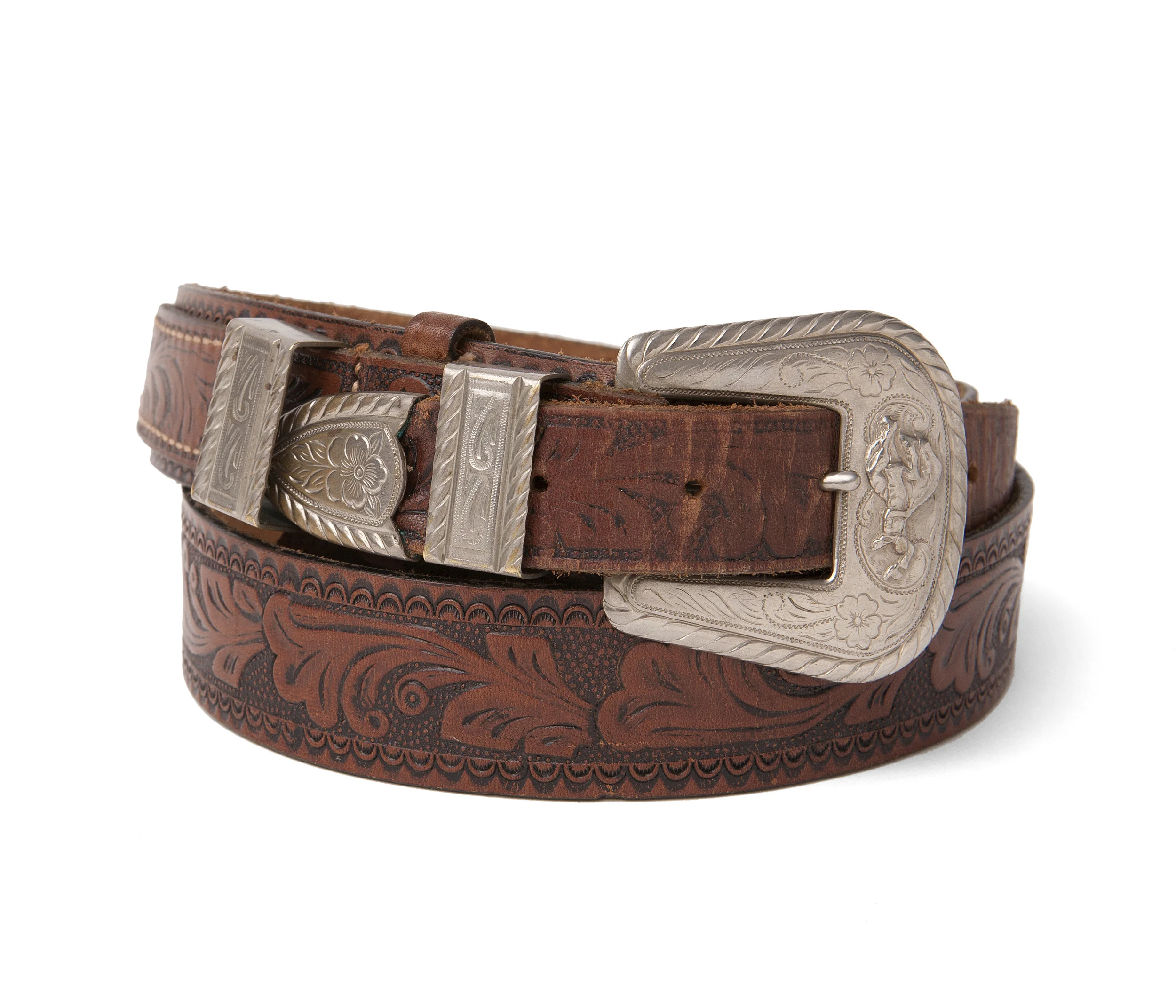 Vintage Hand Tooled Leather Belt With‎ Buckle Cowboy Vibe ~ 50 Inches Western Belt For Men Cowboy Full Grain Leather Hand Tooled  main image 4