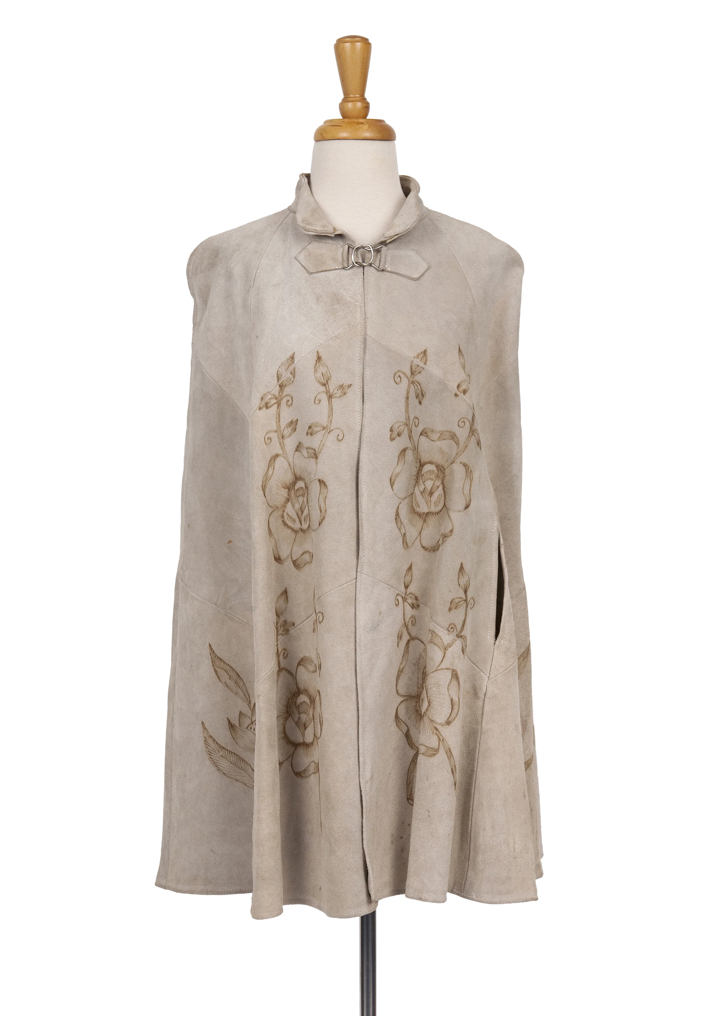 Suede Sonata Vintage Poncho Cape