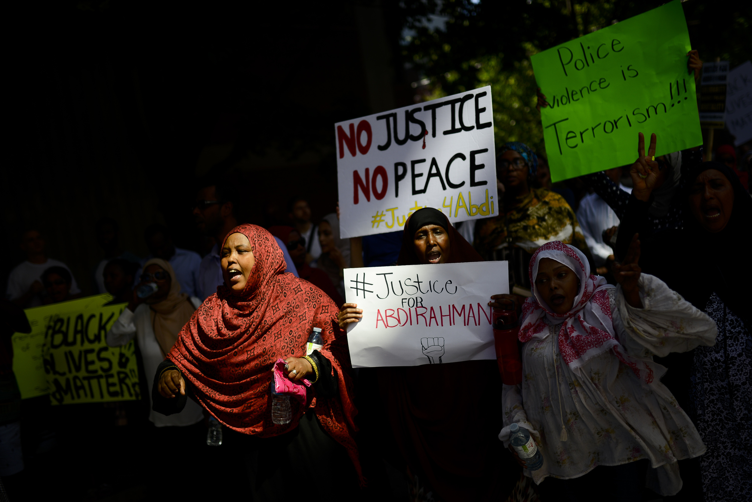  Demonstrators march from Somerset Square park to Ottawa Police headquarter on Elgin street during the March for Justice - In Memory of Abdirahman Abdi. 