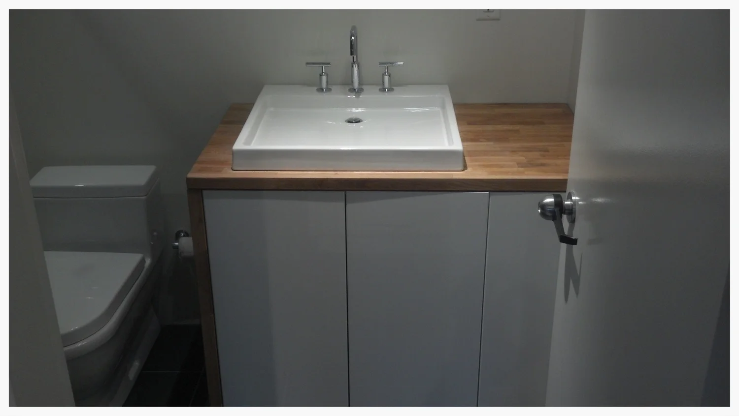 Duravit sink & Custom butcher block countertops
