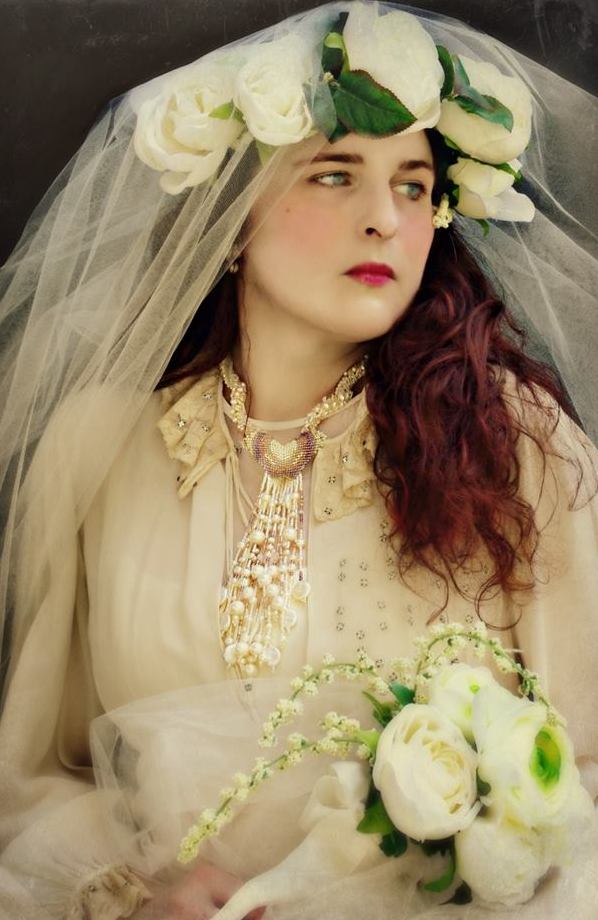 White Peacock Feather Tassel Necklace