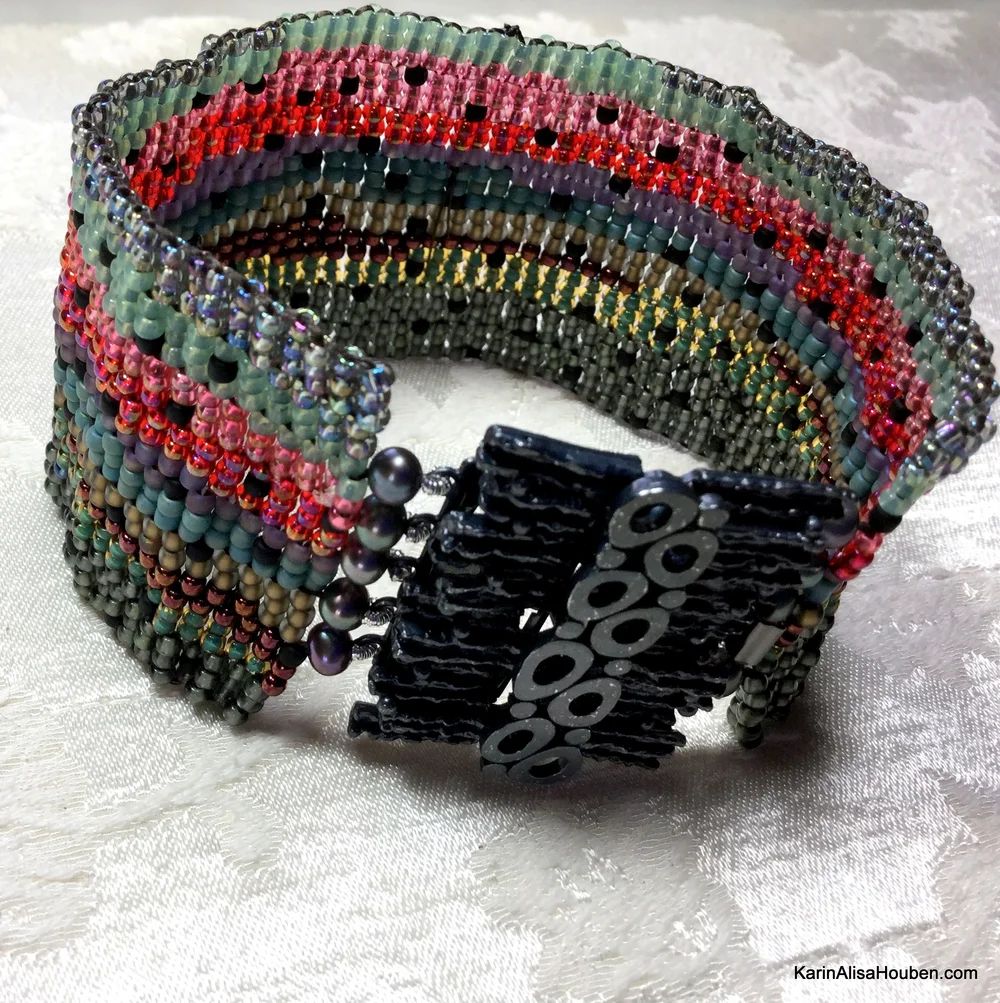 Rainbow Trout Beadwoven Cuff Bracelet — Karin Alisa Houben