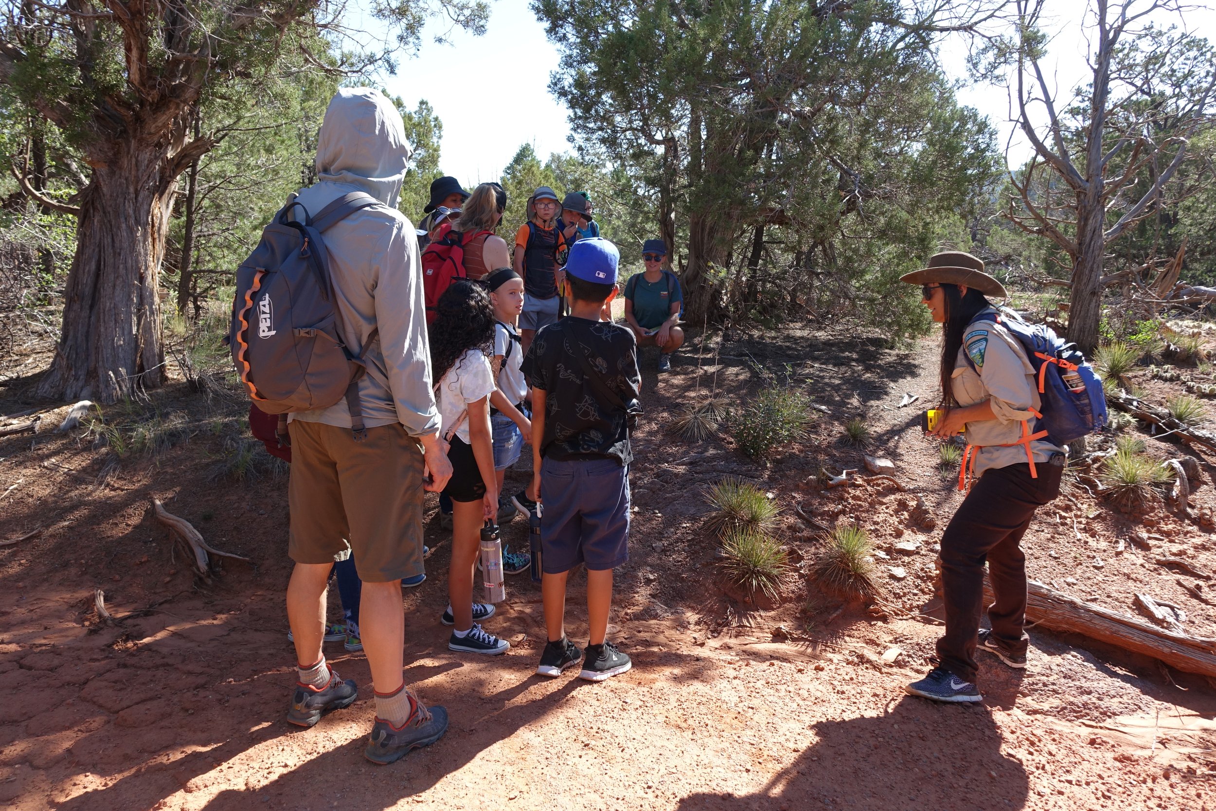  BLM Resource Specialist, Iris, taught the students about yucca, a native desert plant. Along with being an important plant for the landscape, we learned it is also an important plant for humans as it is edible and nutritious! 