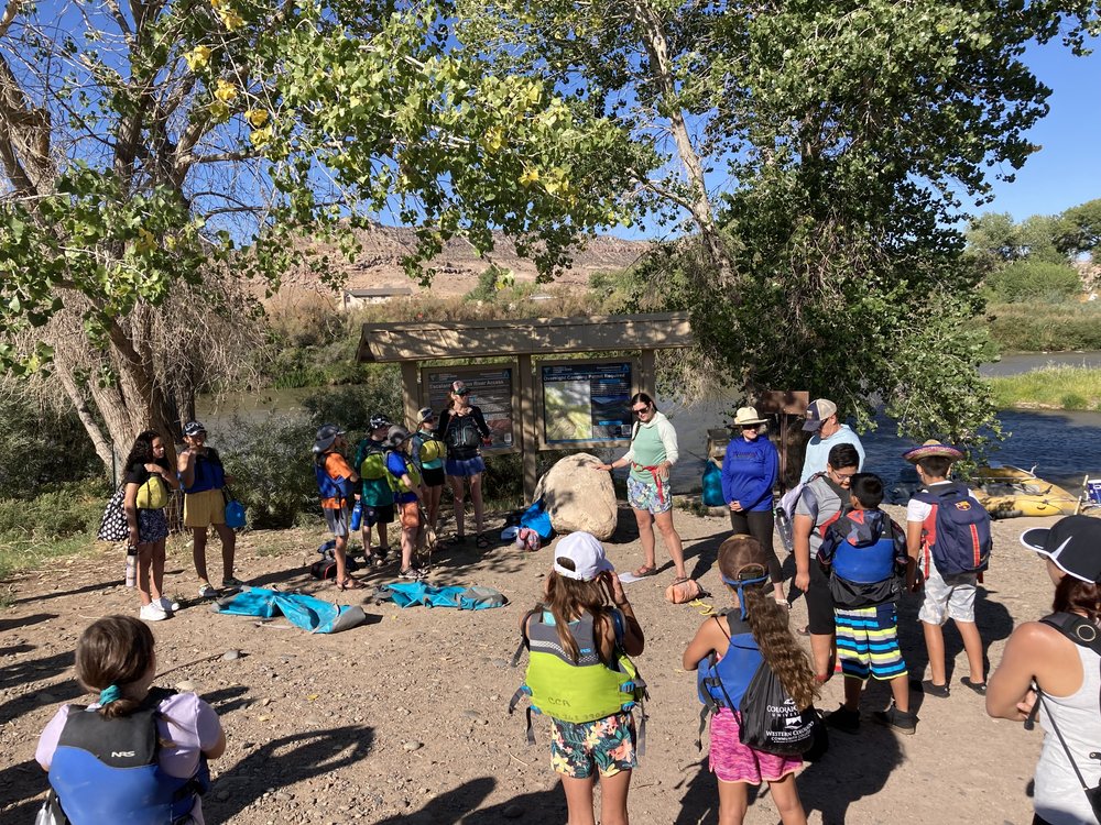  Time to raft! After a day spent on the land, students got ready for a day-long rafting trip on the Gunnison River in Dominguez-Escalante NCA. Before getting on the water, the CCA River Team went over river safety and etiquette.  