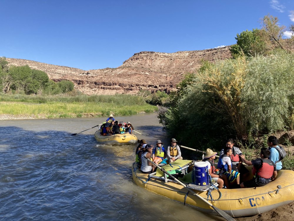  Along the 6-mile rafting trip, the students learned not only about the river, but also about the cultural significance of the area. The group’s favorite stop was seeing the petroglyphs on the canyon’s sandstone walls.  