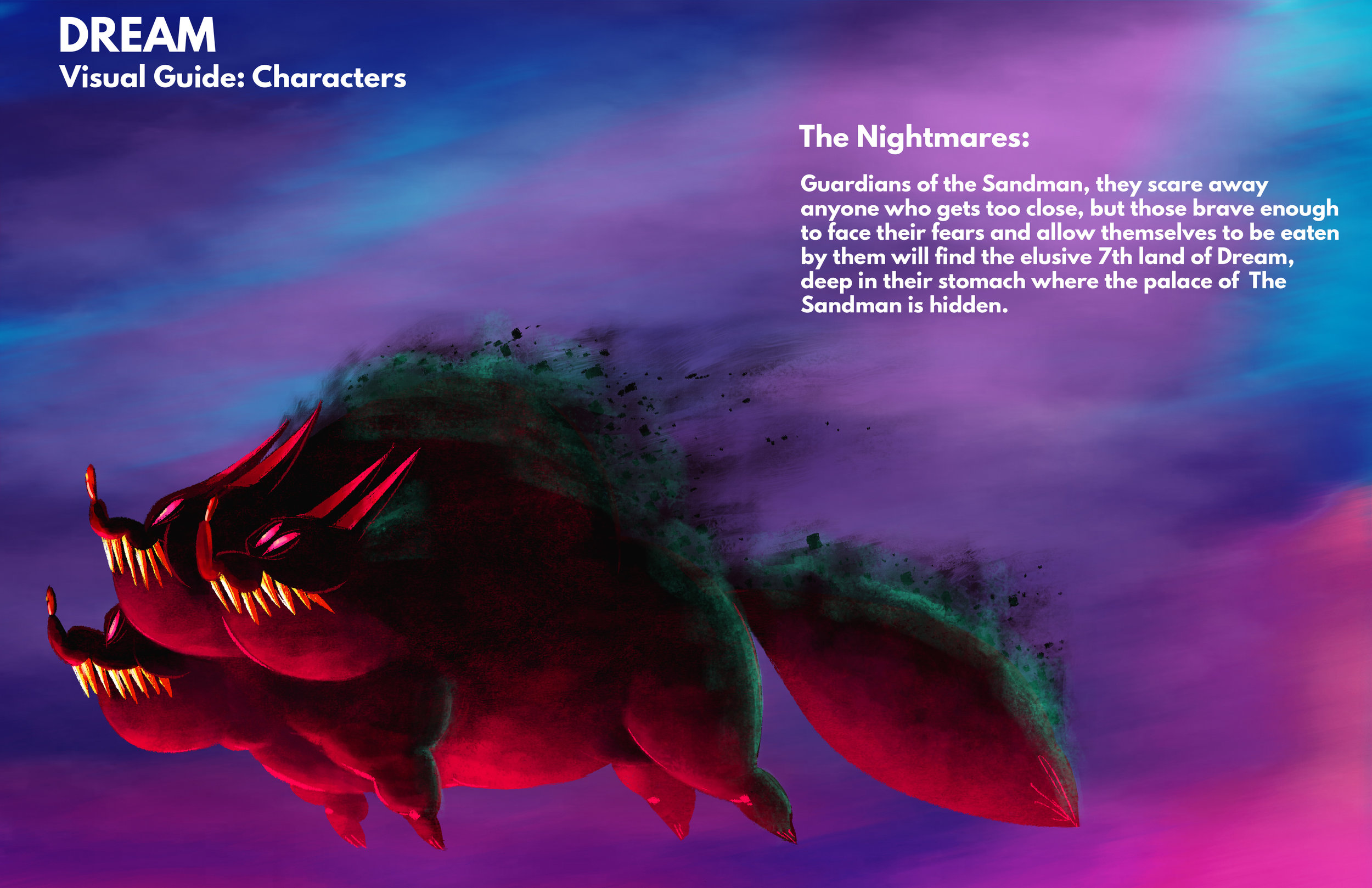  “The Nightmares“ character design and description for “Dream” development pitch 