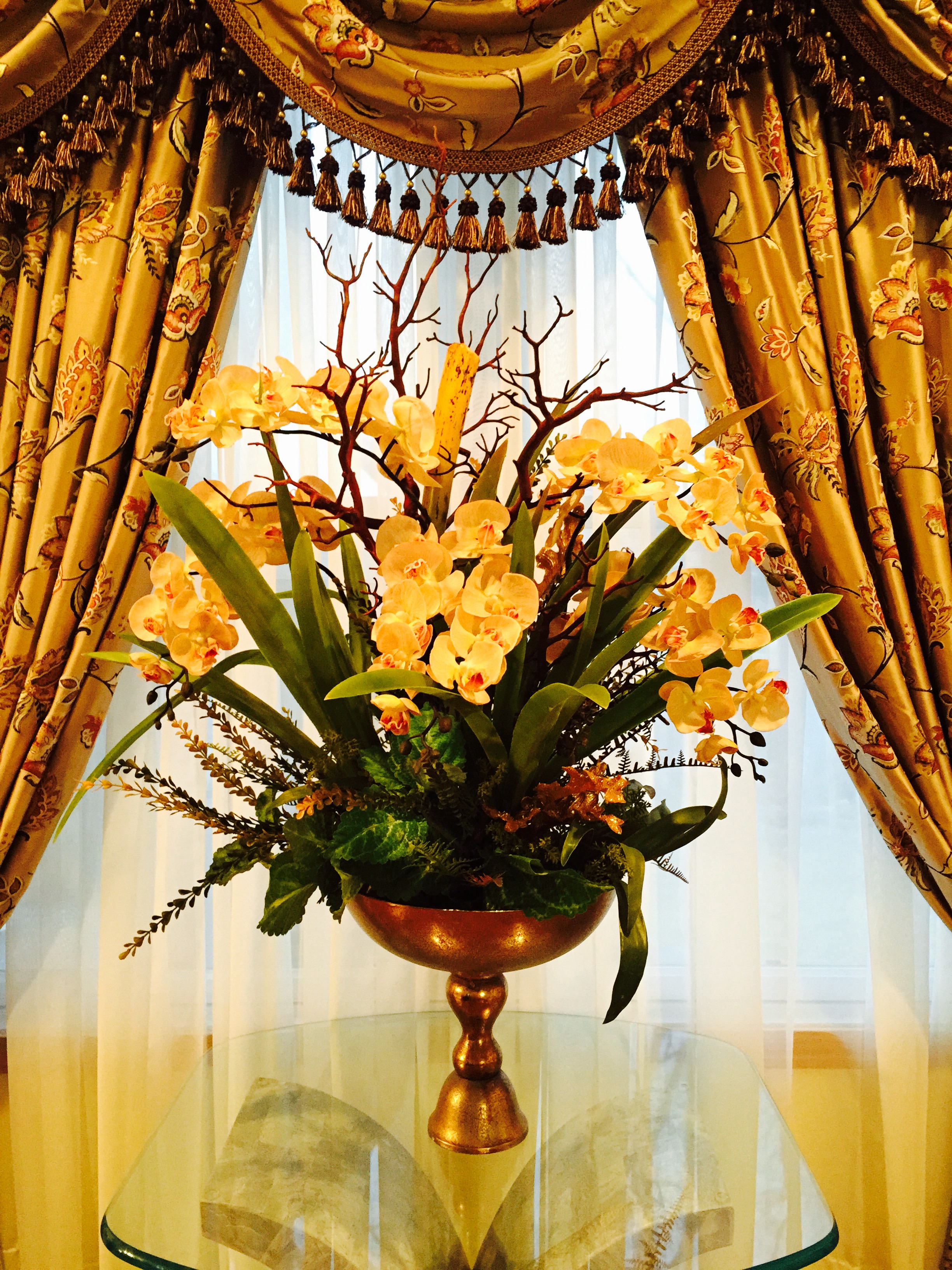 an arrangement done for a customer's home