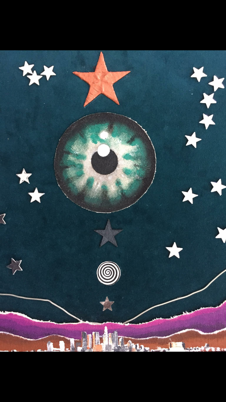 City of Stars -Detaile coper star- mixed media  28"x34"