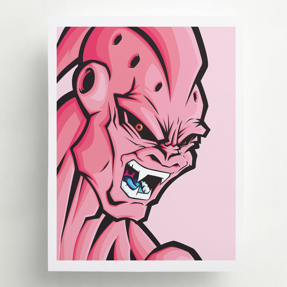 Majin Buu, Dragon Ball Z  Dragon ball painting, Dragon ball