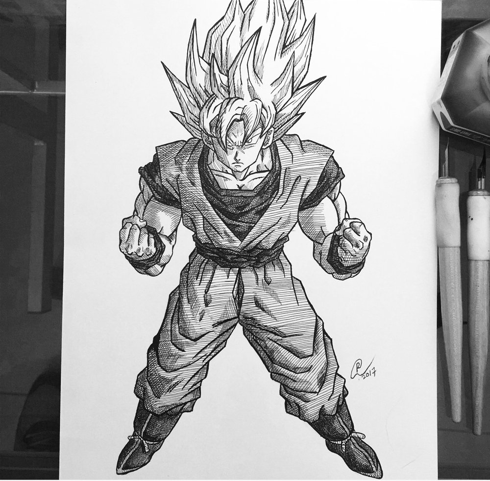 Dragon Ball Z Super Saiyan blue Goku drawing, in Pan India