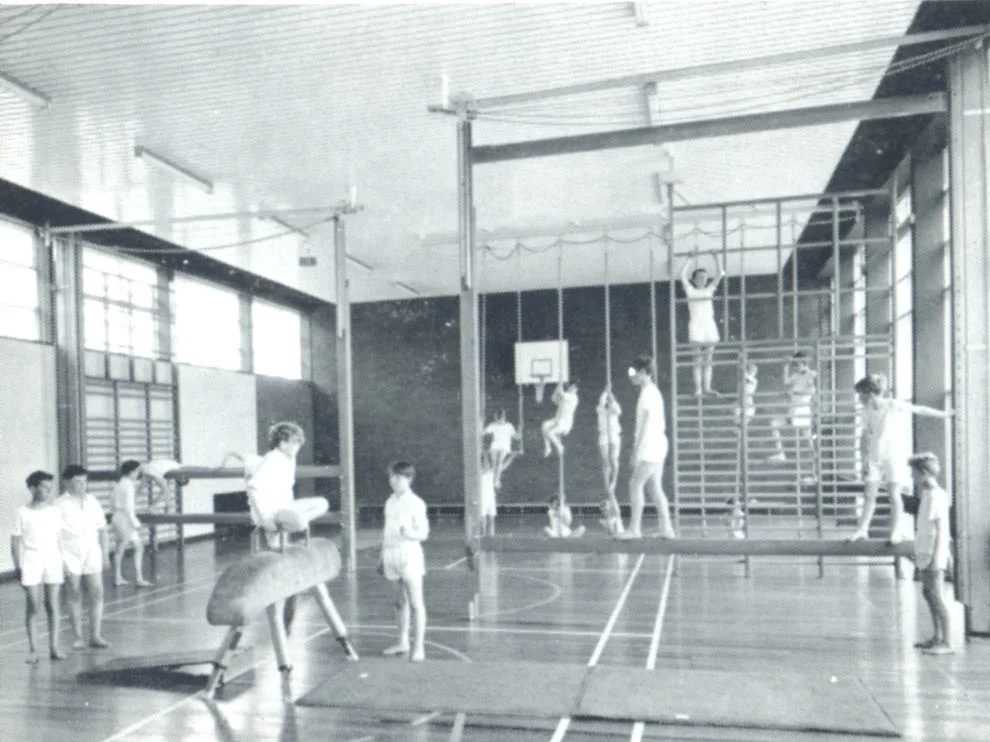 Photo: Pupils keeping fit in the Gym, c1964
