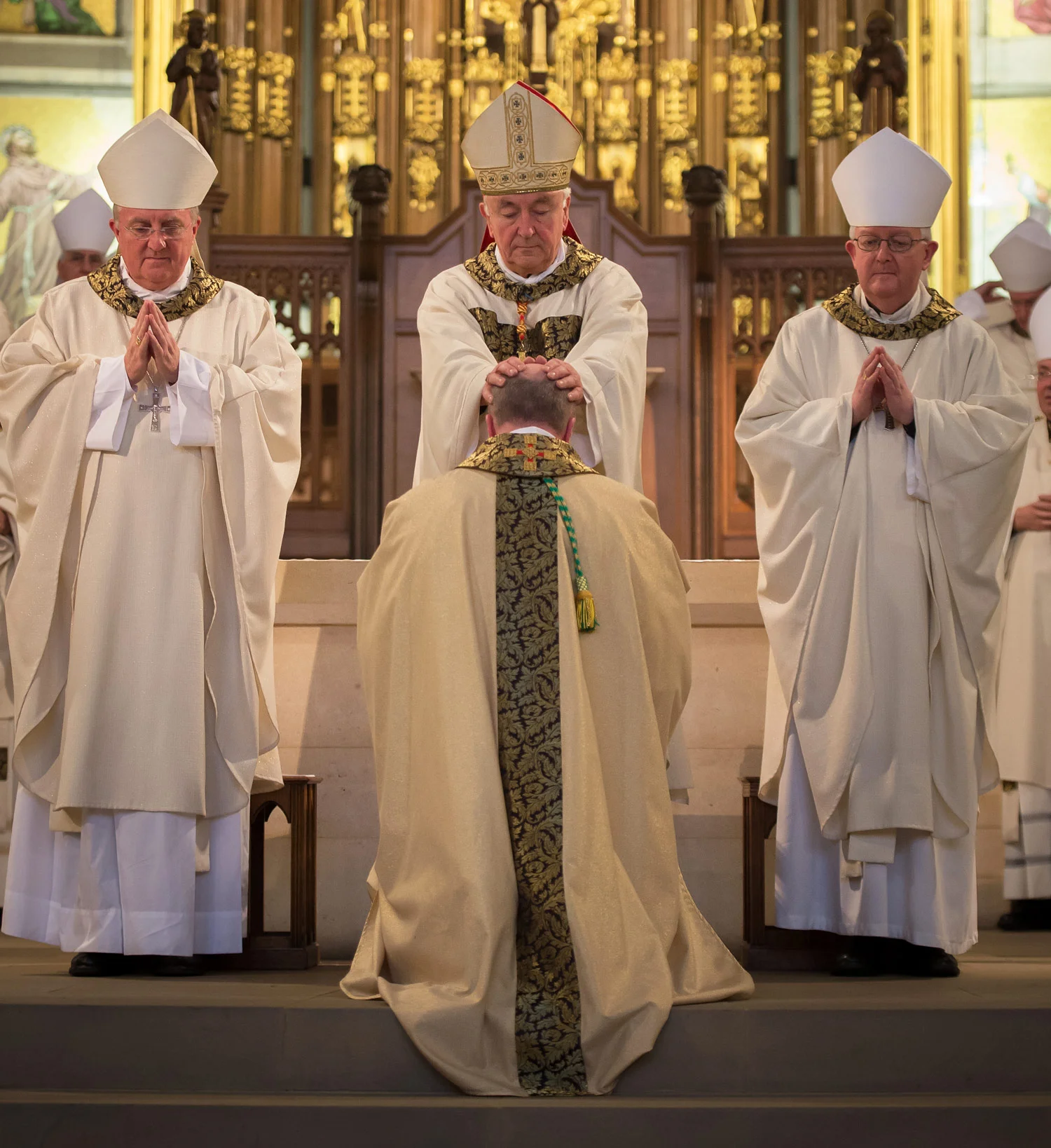 Photo: The Ordination and installation of Mgr Marcus Stock as the tenth Bishop of Leeds on Thursday 13 November, 2014. All present gave expression to their joy at the occasion with long and loud applause when Bishop Marcus was led to the Cathedra, the bishop’s throne.