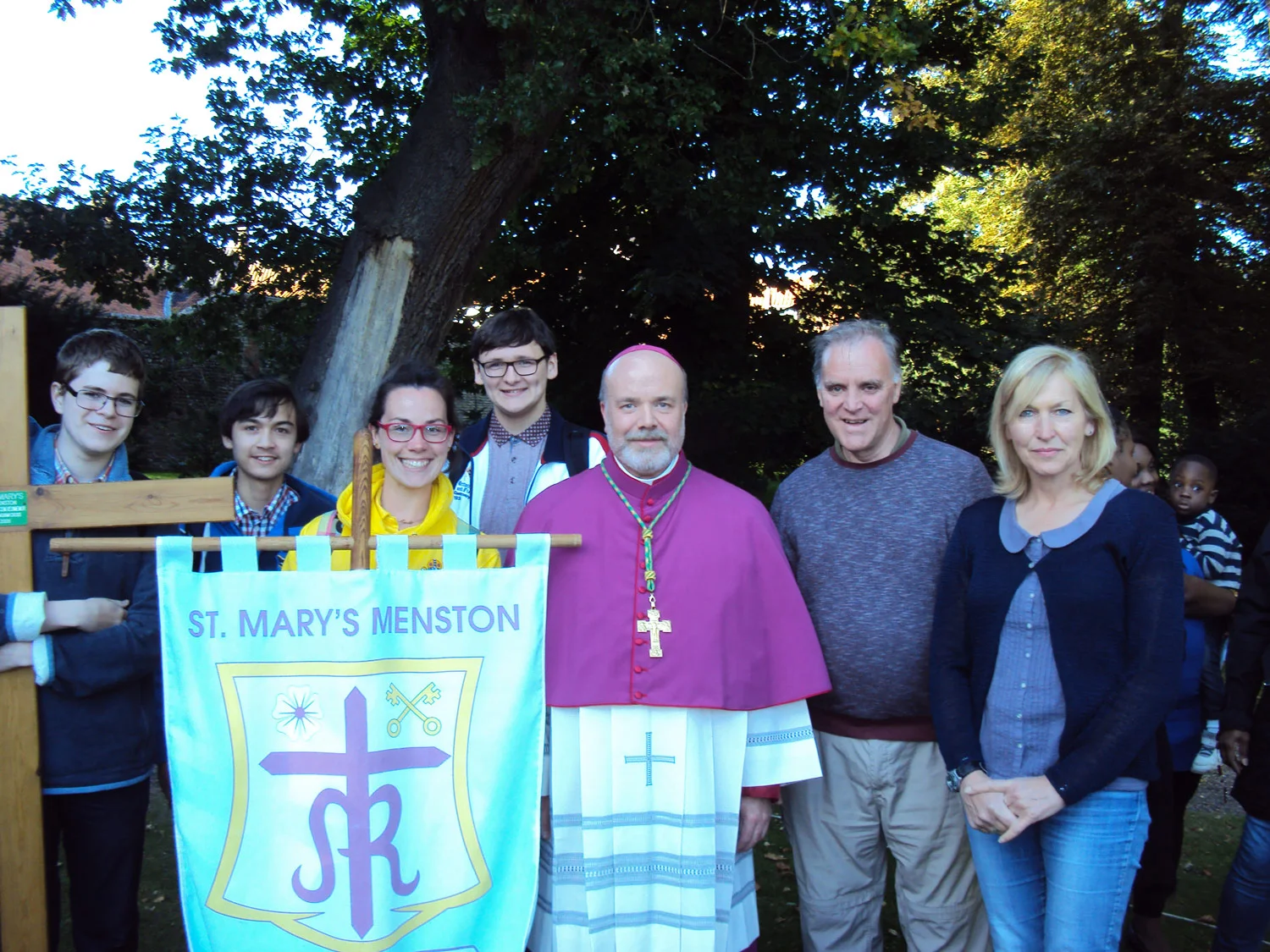 Photo: St. Mary's pilgrims with Bishop Marcus