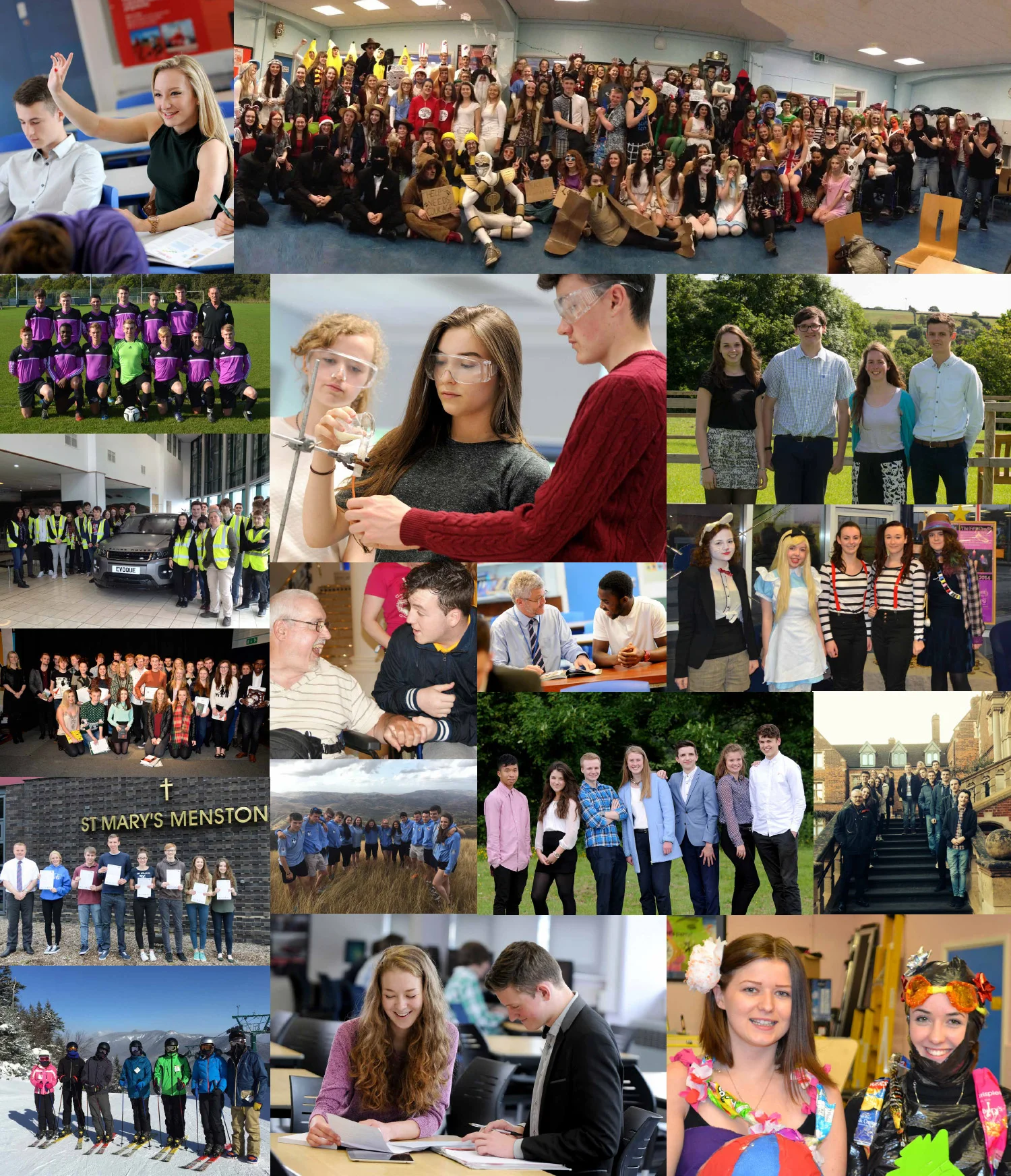 Collage showing the Sixth Form at St. Mary's Menston