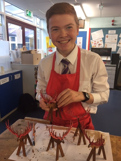 Photo: Reindeers made by Year 10 Product Design students to support our Advent Appeal