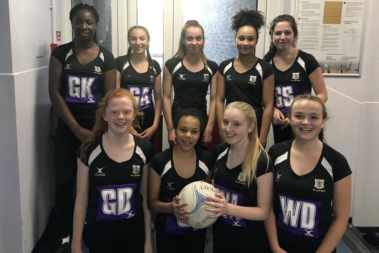 Year 9 Netball Team. L-R Back: Ose Smart, Isobel Farmer, Elizabeth Russell, Eve Midgley, Tilly Heath. L-R Front: Eva Curran, Amelia Kiwomya, Millie Helliwell, Rachel McCormack Our Year 9 team are currently top of the LSNA League Division 1 , winning all three games and scoring 40 goals.