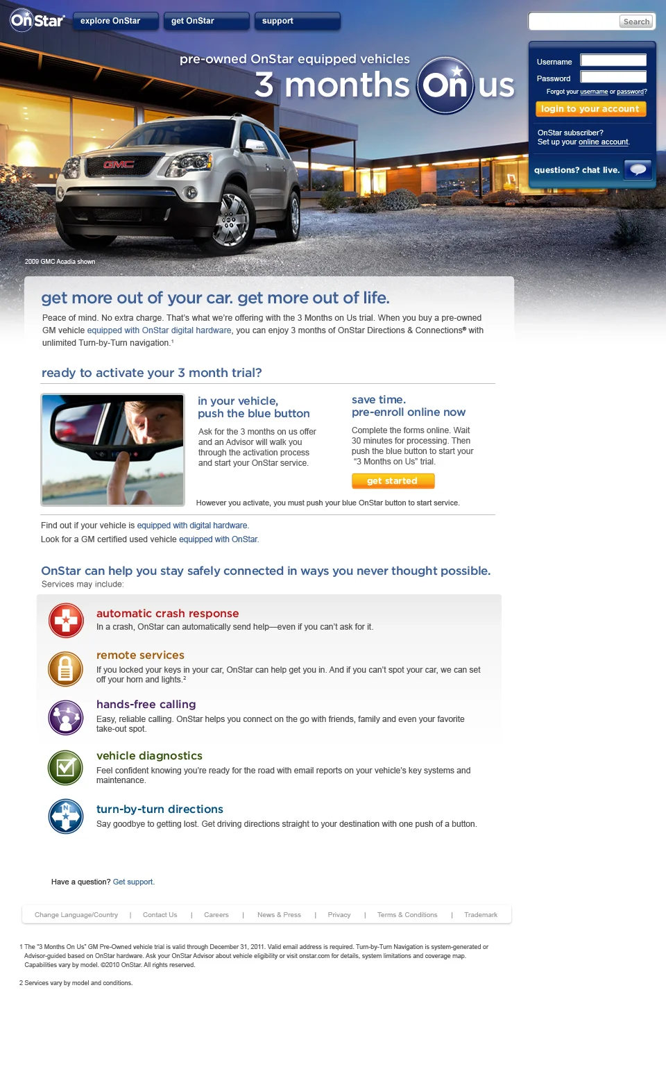 Used Vehicle OnStar Program