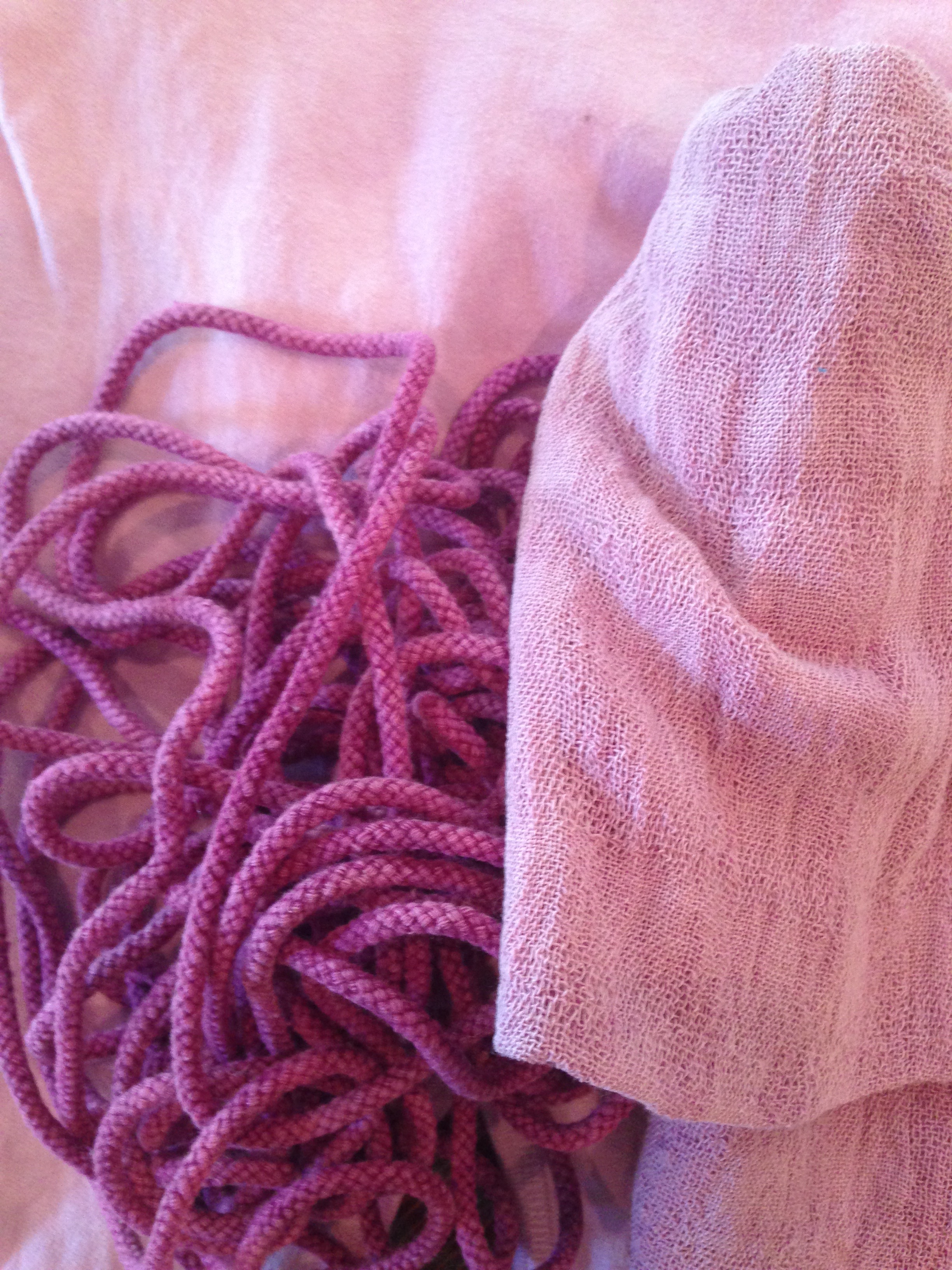 mix of cotton rope and cotton scarf