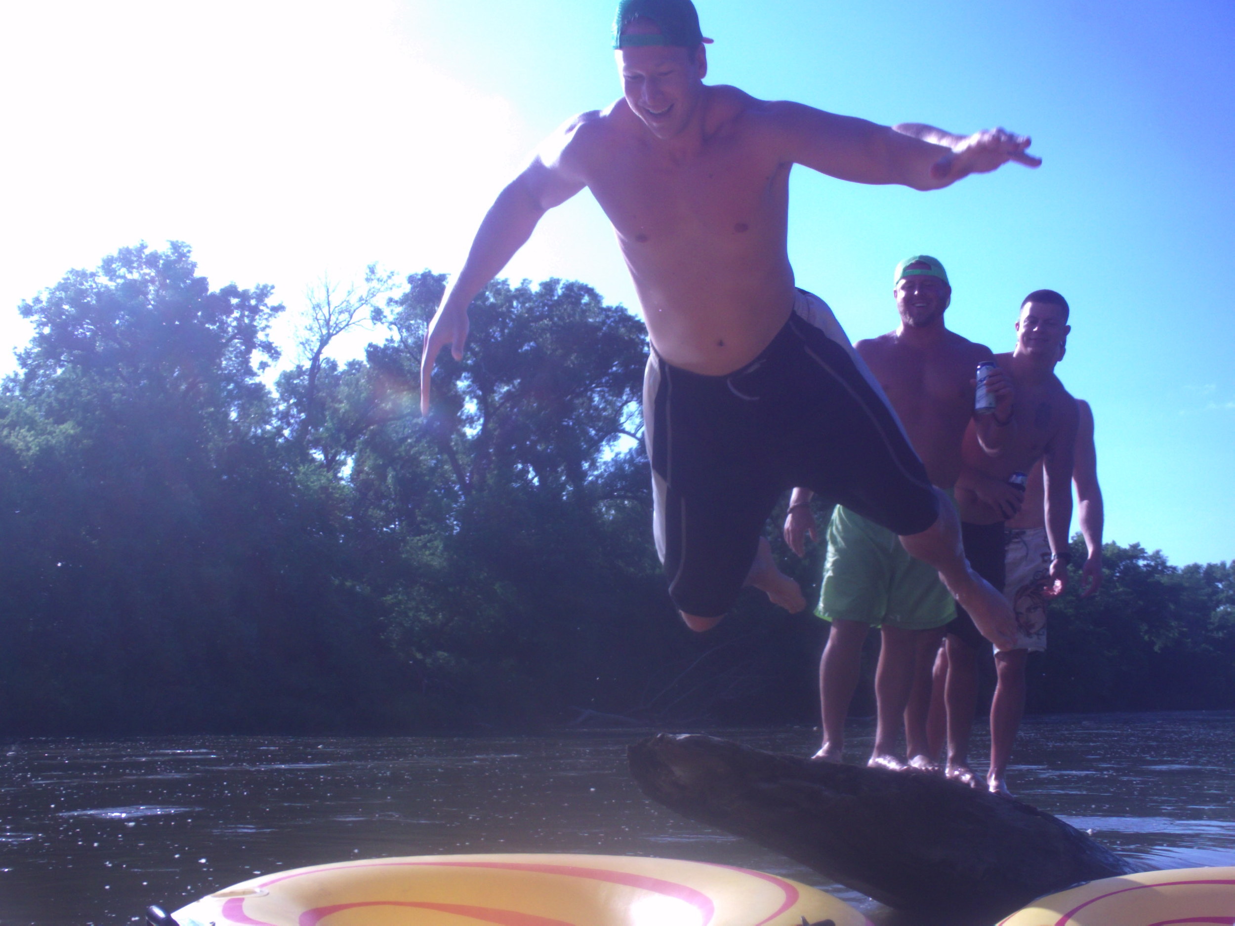 Don't jump off logs...like this dude.