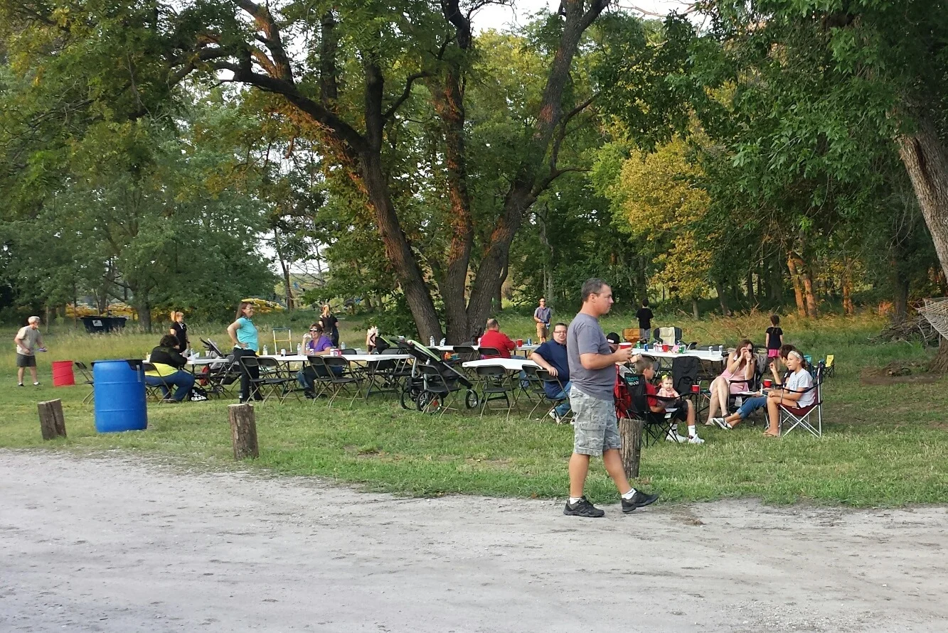 Employees enjoying a company picnic