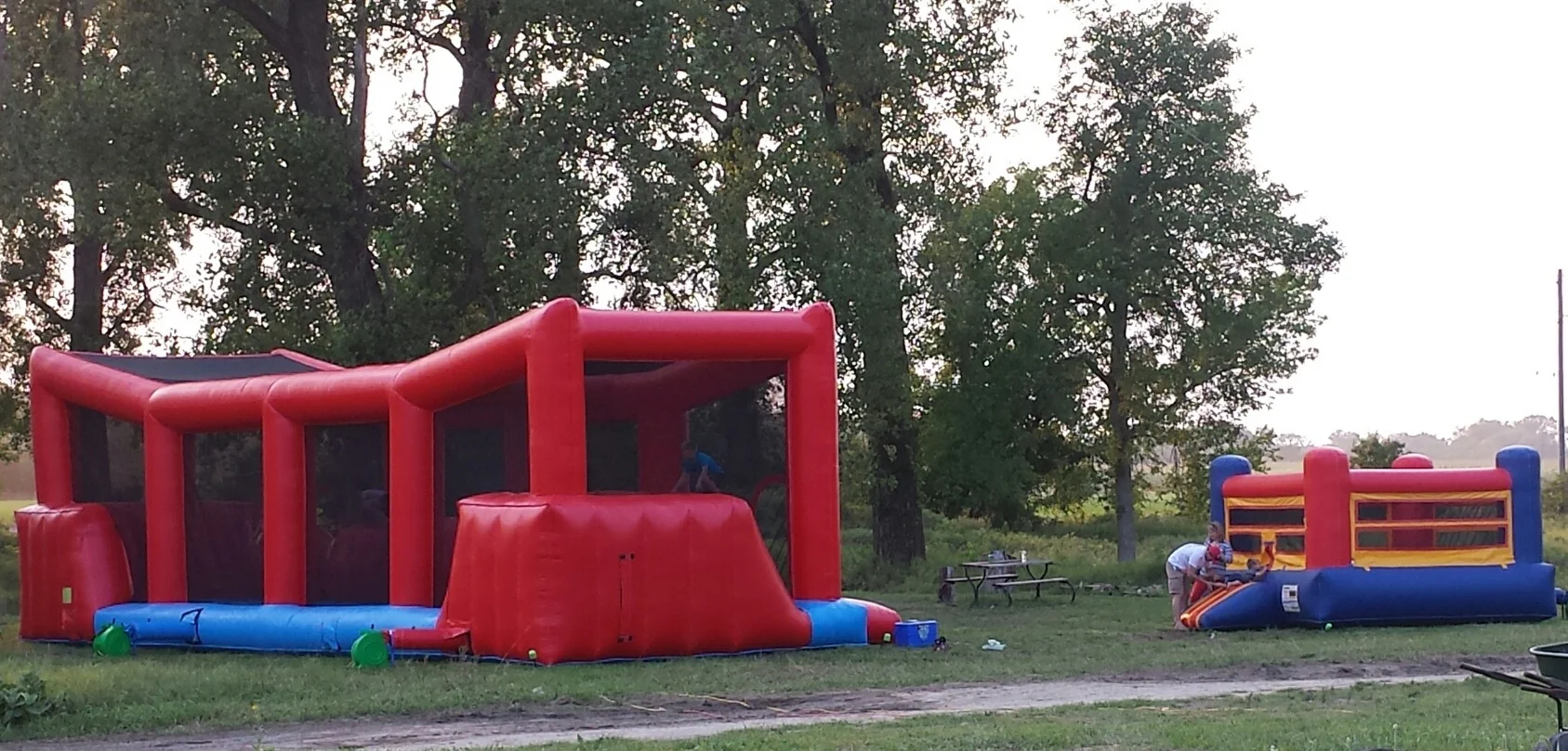 Plenty of room to set up bounce houses for the kids