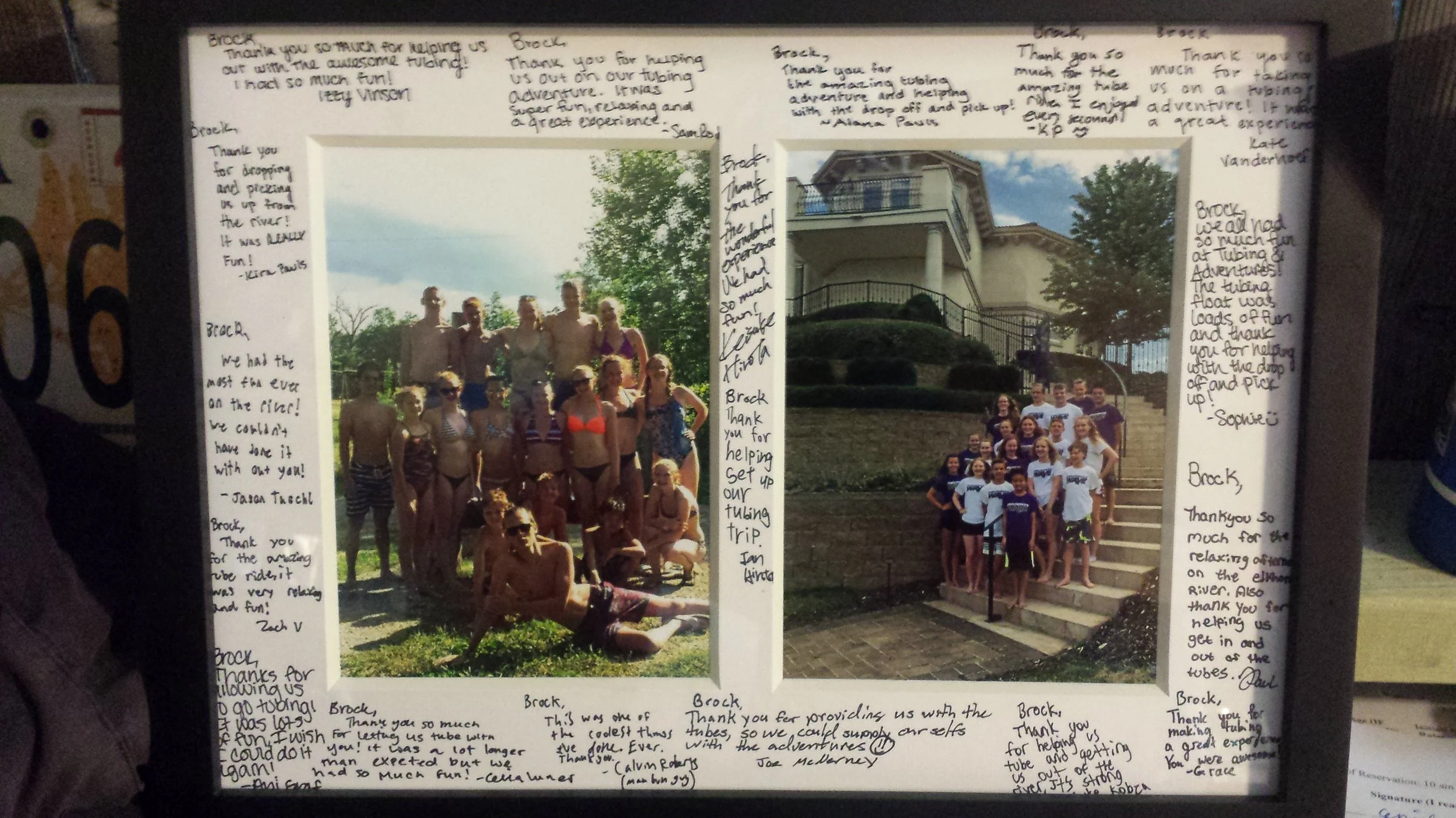 A swim team from Wisconsin came to Omaha for the Olympic Swim Trials, and saw T&A was one of the top 10 fun things to do in Omaha. After the float, they presented us with this picture as a thank you.