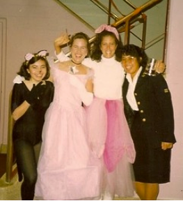 With other undergrads, Halloween 1988.