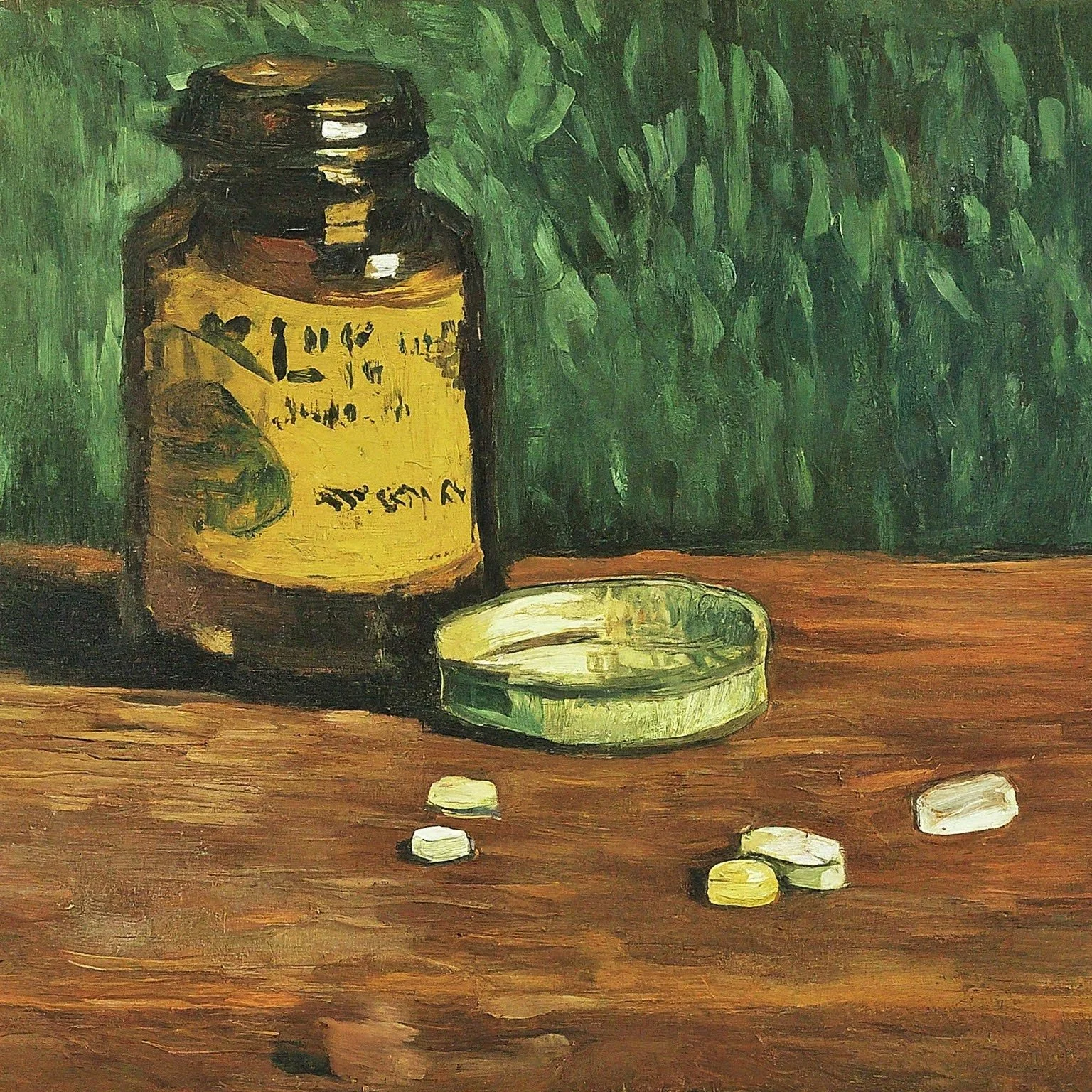 Bottle and Five Pills, Vincent Van Gogh, 1890