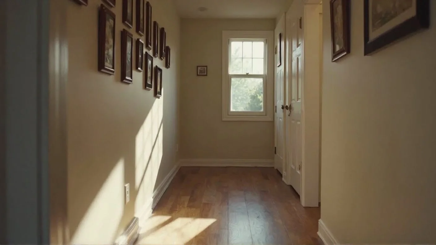 Sunlit Hallway in Suburban Home