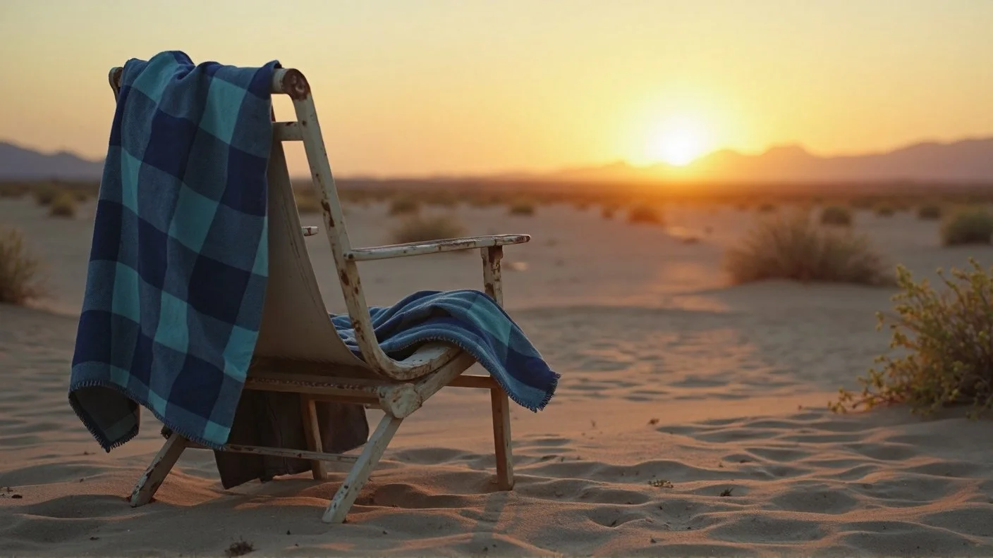 Gingham Blanket in Desert