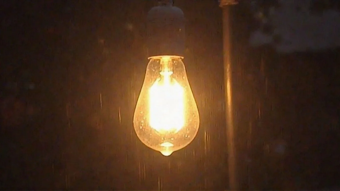 Lightbulb in Rain