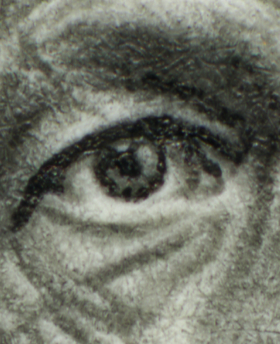 Tintype Old man {Detail}, Pencil &amp; Ink, 1984, 1/4 x 7/16 inches