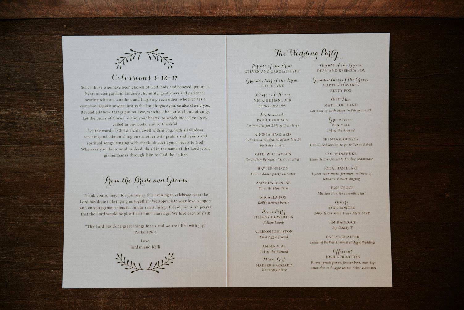 Photo by John David Photography Style: Bifold Paper: Cream Linen Cardstock Ink: Black