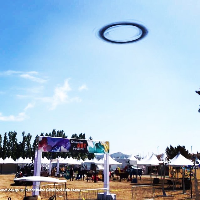 Method #13 by @nancybakercahill now geo-located above the @sausalitoartfestival viewable with the @4thwallapp ready for the weekend! The title of this piece includes a nod to the first line of Orwell&rsquo;s #1984 in which the clocks were &ldquo;stri