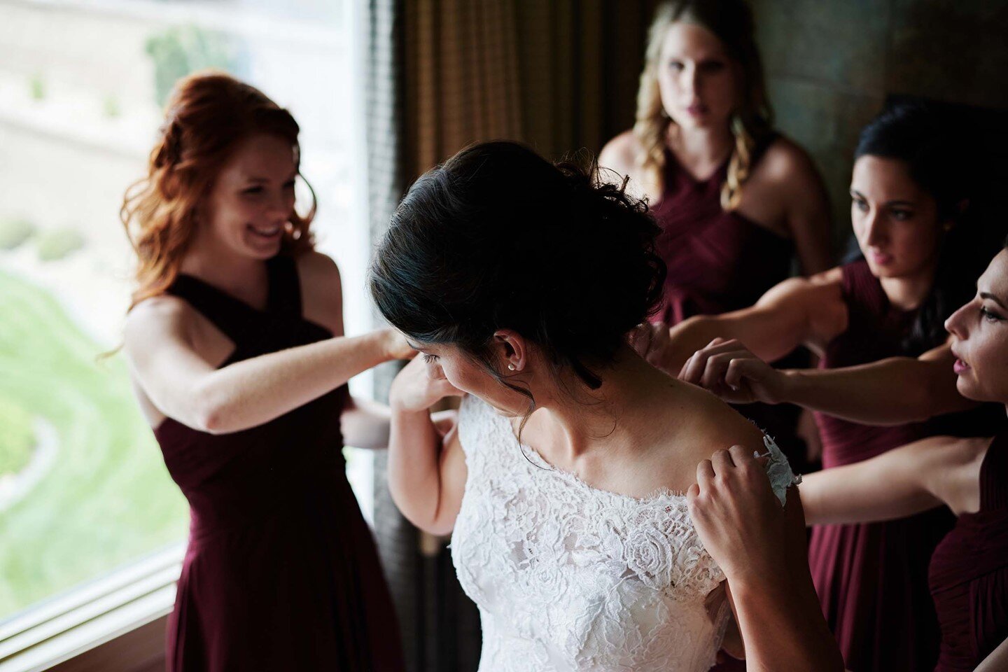 Becca and her ladies morning of the big day.