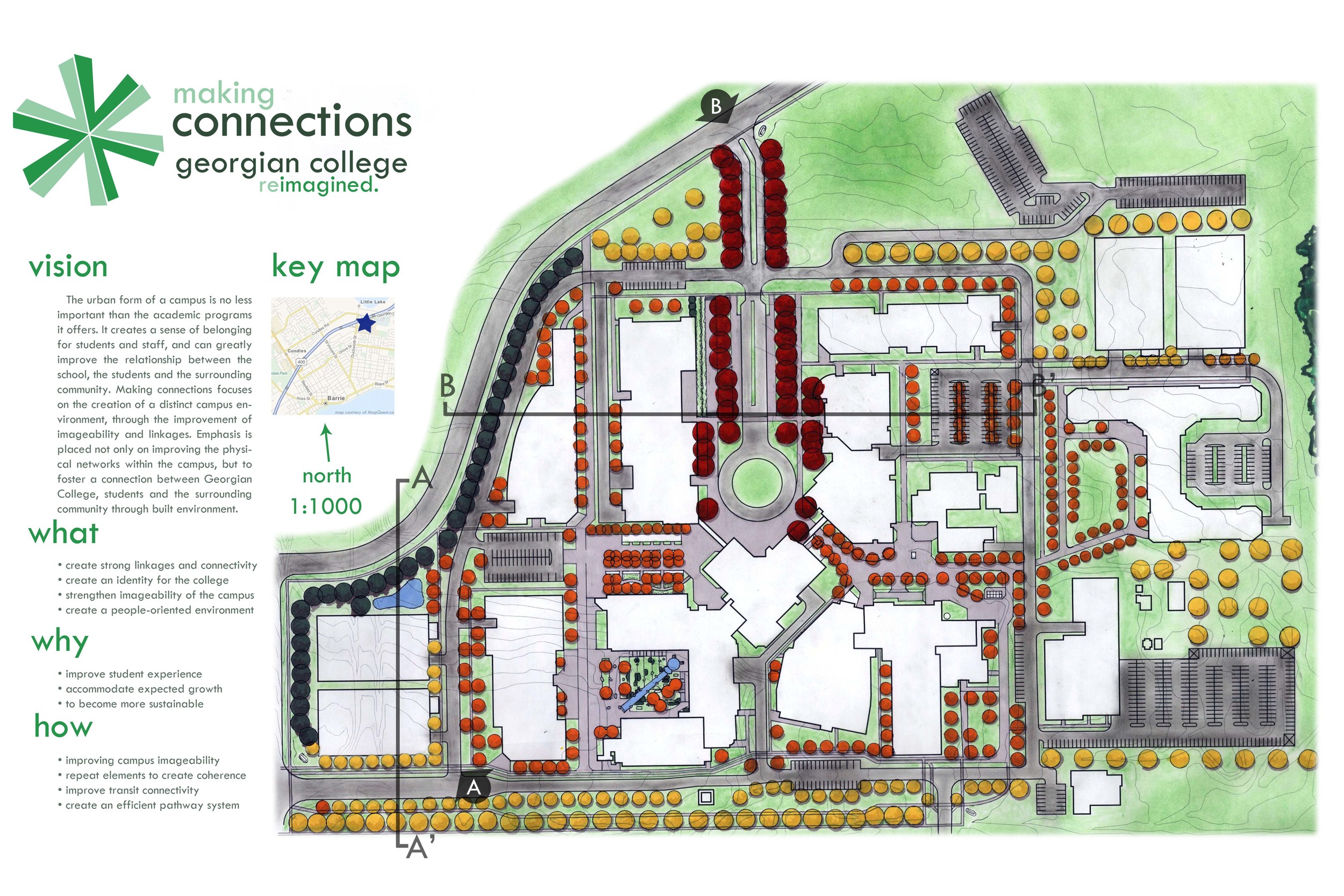 I was a part of a group of five who were charged with designing a new campus for Georgian College in Barrie, Ont. We were given the theme of Urban Design to try place that into our design. I was charged with researching the utilities of the site a