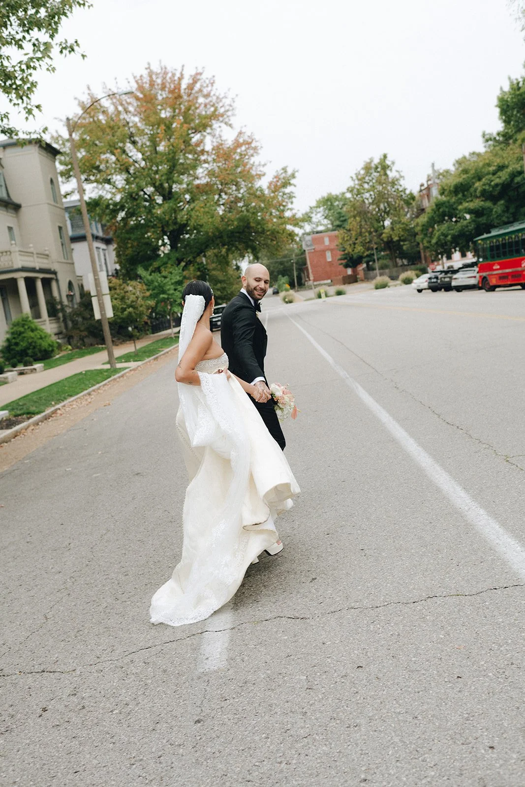 St. Louis Wedding Photographer The Marions Newlywed Portraits Lafayette Square Park
