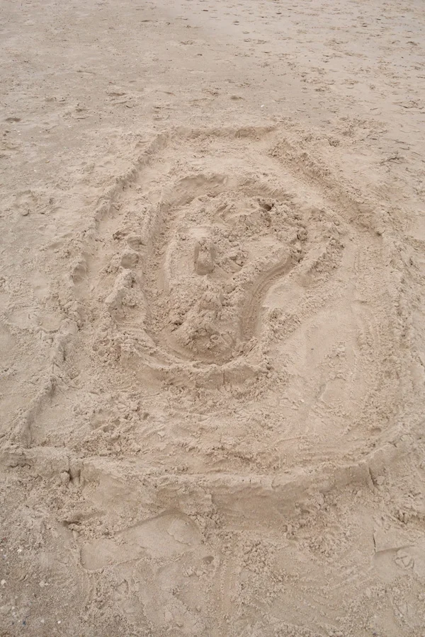 found sand drawing, west beach 2014