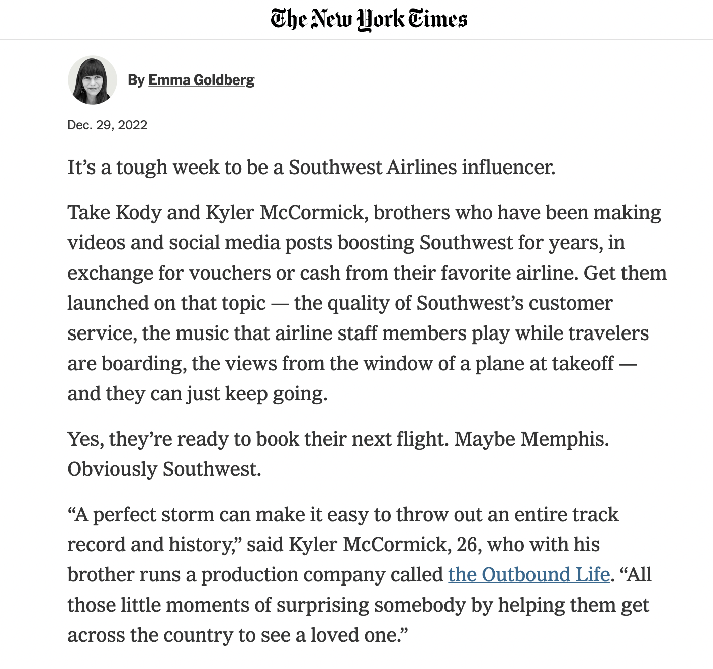 New York Times feature Kyler McCormick Kody McCormick