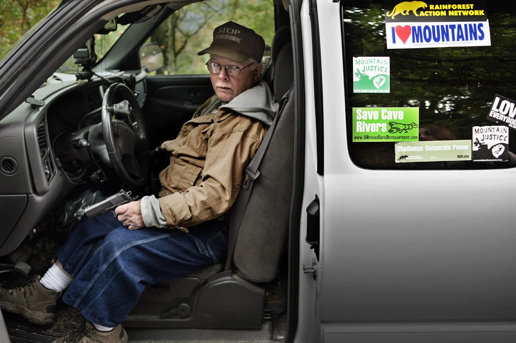  Larry Gibson (1946 – September 9, 2012) was a renowned anti-mining environmentalist from West virginia who spent the majority of his adult life opposing mountaintop coal mining in the area, specifically at Keyford Mountain. He was president of the K