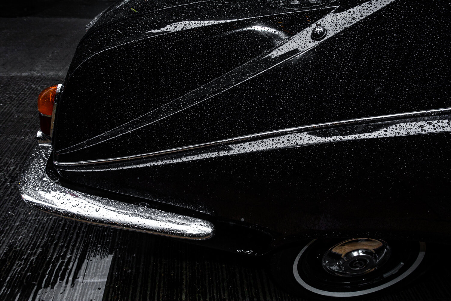 Car in the rain in Manhattan